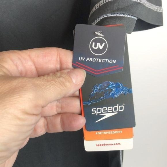 NWT Speedo Men’s Rash Guard UV Turbo Dri M - Picture 4 of 10